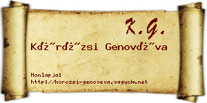 Körözsi Genovéva névjegykártya